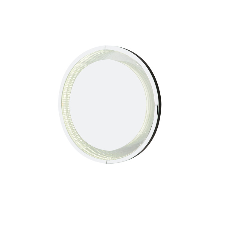 Michael Amini Montreal Round LED Glass Wall Mirror Wayfair Canada